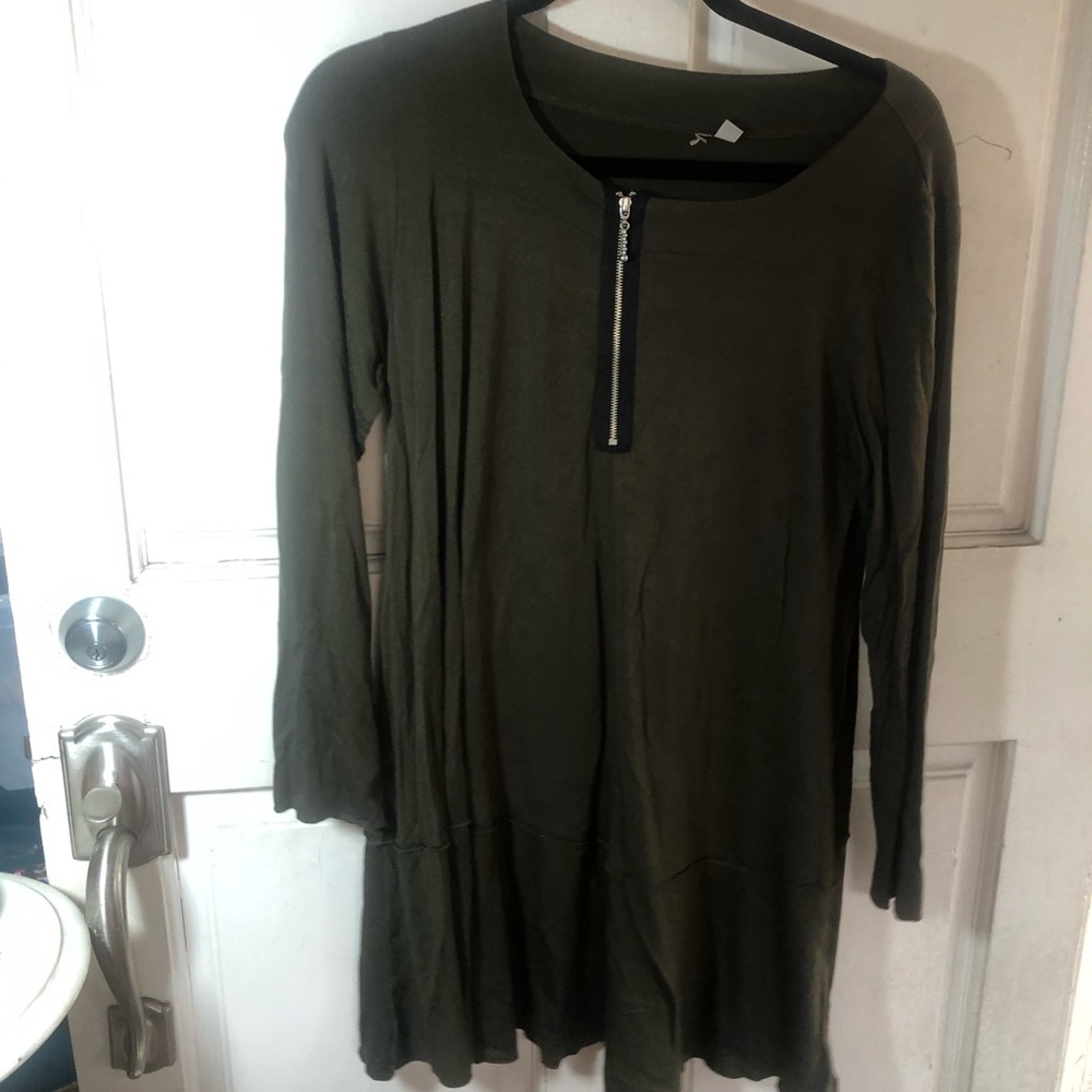 OLIVE GREEN ZIPPER DRESS